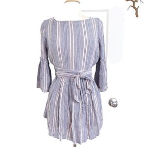 LED Stripped Mini Dress XS Extra Small Casual/Party Blue White EUC